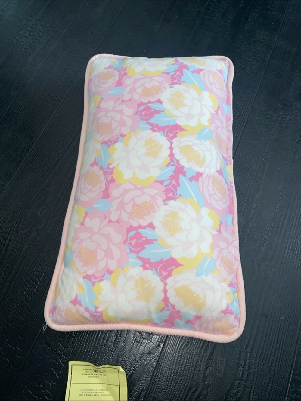 Floral Lumbar Throw Accent Pillow With Insert pastel pink blue, yellow white